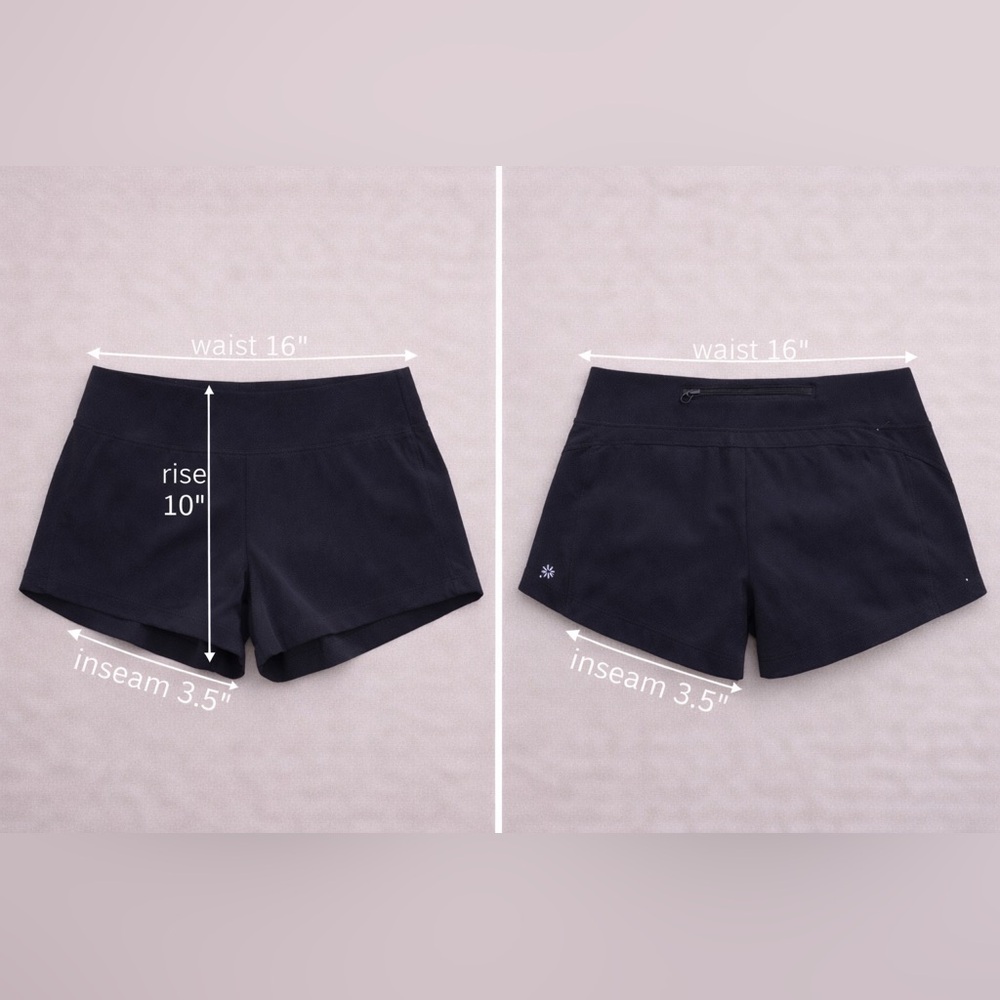 Athleta Black Athletic Shorts with Back Zip Pocket - Picture 3 of 9